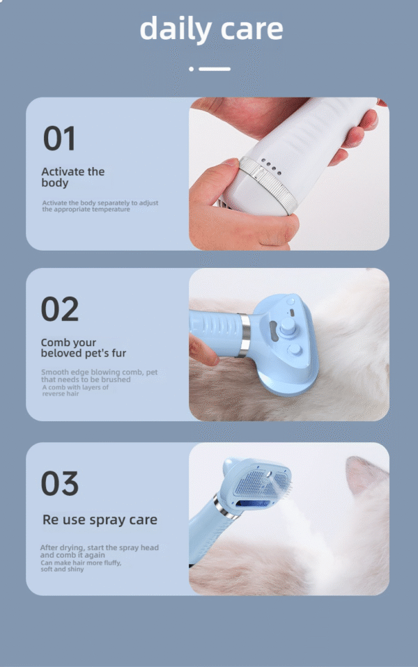 O1CN01WblRh12H0orUBVAz5_!!2219000879089-0-cib Professional 3-in-1 Electric Dog Grooming Brush | Deshedding Tool with Cooling Mist & Adjustable Airflow for Hassle-Free Coat Care & Detangling