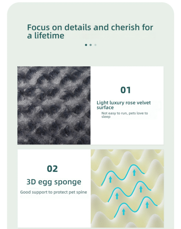 U-shaped detachable and washable pet sofa | Rose velvet four-season dog bed, anti-scratch sponge mattress for medium and large dogs, home-friendly design