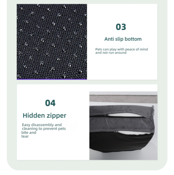 U-shaped detachable and washable pet sofa | Rose velvet four-season dog bed, anti-scratch sponge mattress for medium and large dogs, home-friendly design