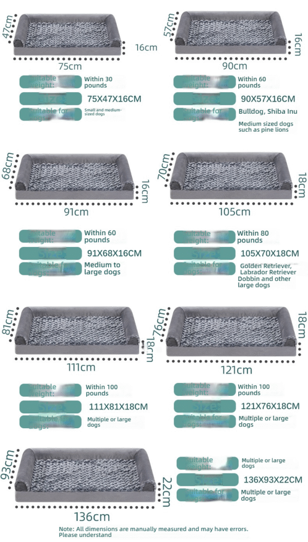 U-shaped detachable and washable pet sofa | Rose velvet four-season dog bed, anti-scratch sponge mattress for medium and large dogs, home-friendly design